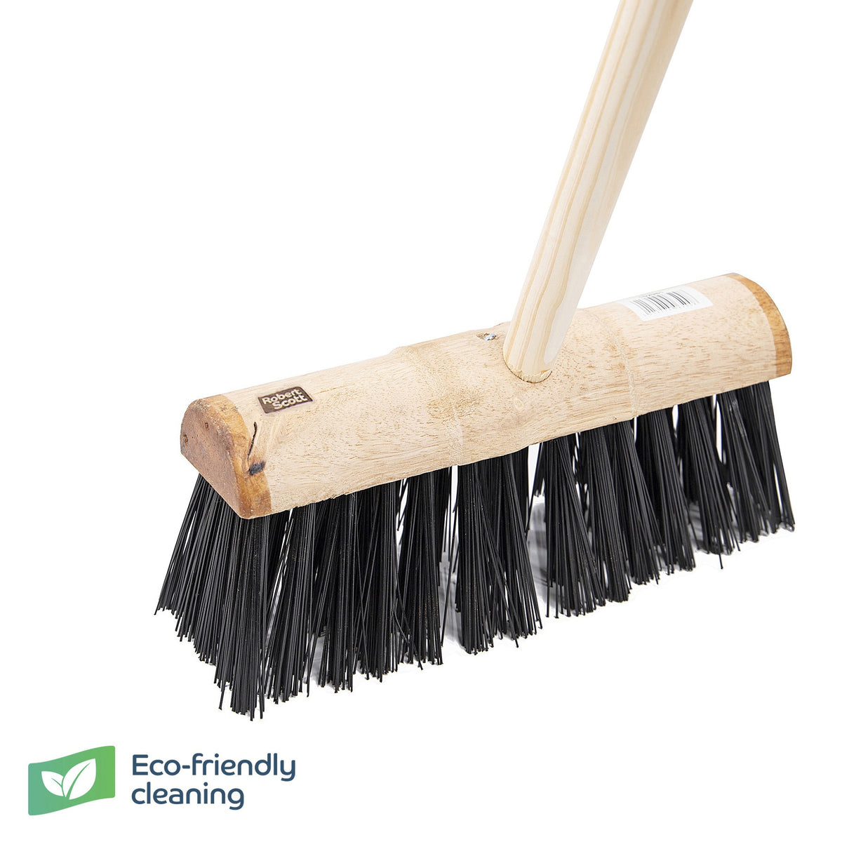 Robert Scott Wooden Broom FSC Round Yard PVC 13" & Handle 55"