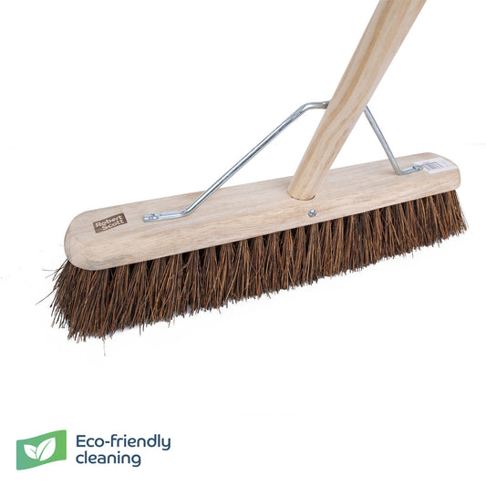 Robert Scott Wooden Broom FSC Platform Stiff Stay 18" & H/D 55"