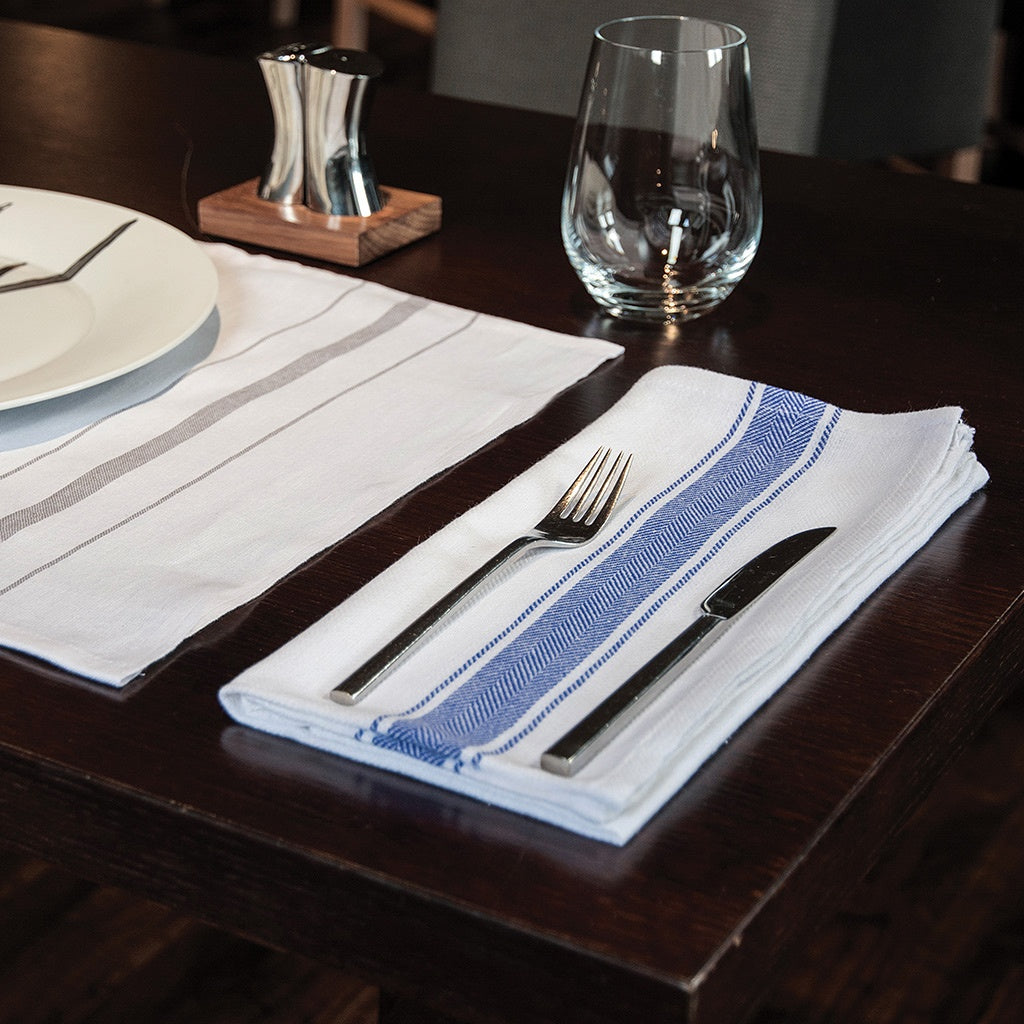 Robert Scott Herringbone Napkin Blue – Bale of 250