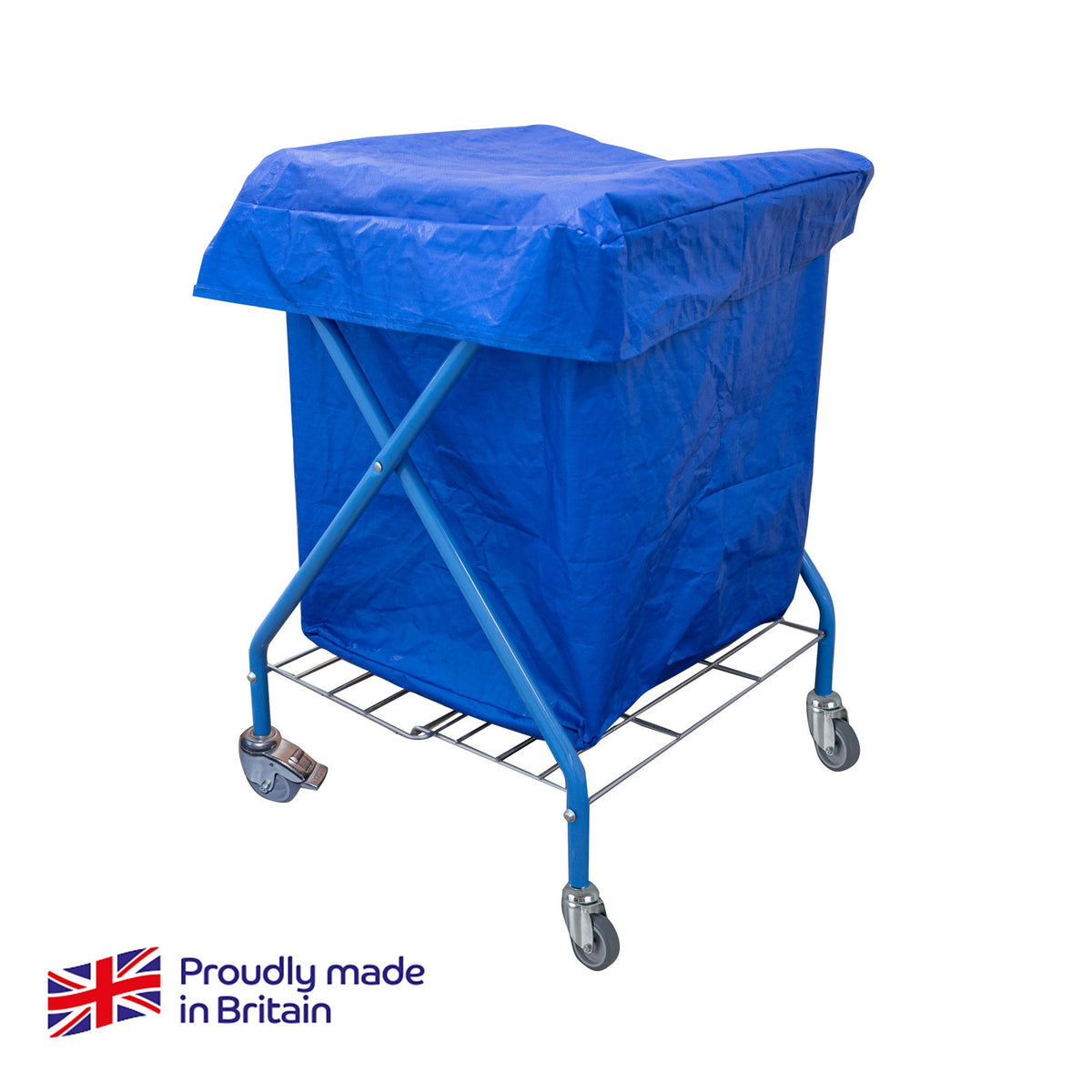 Robert Scott Folding Waste Cart Vinyl Bag & Lid Light Blue 205L