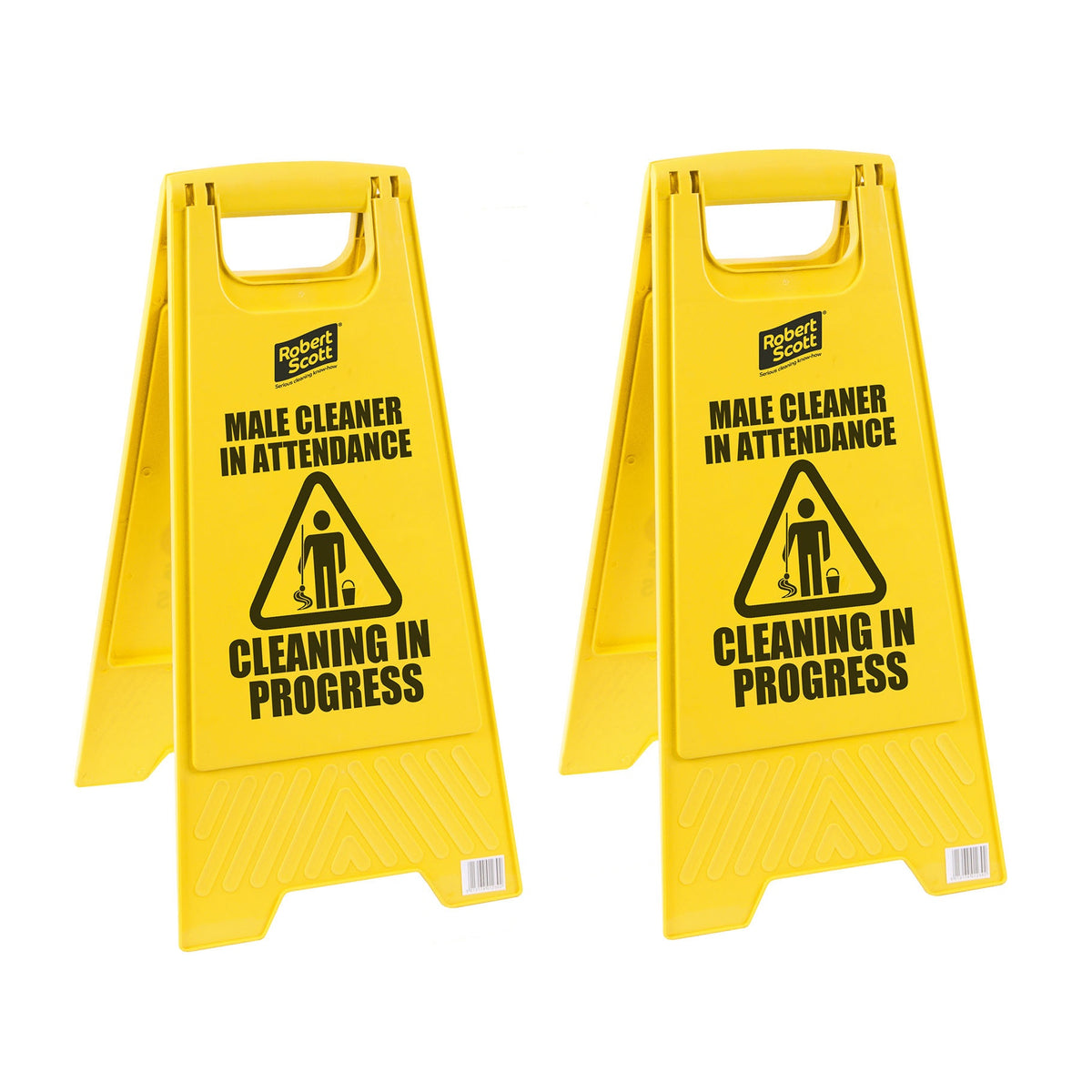 Robert Scott Standard Wet Floor Sign Male/Male Attendant – Box of 5