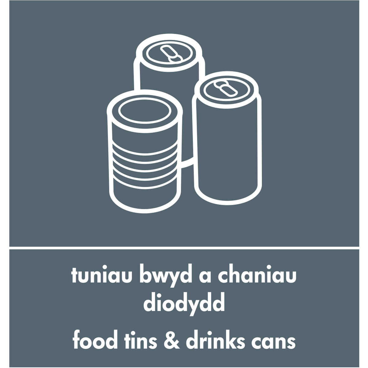 Robert Scott Recycling Sticker Welsh / English – Grey Metal