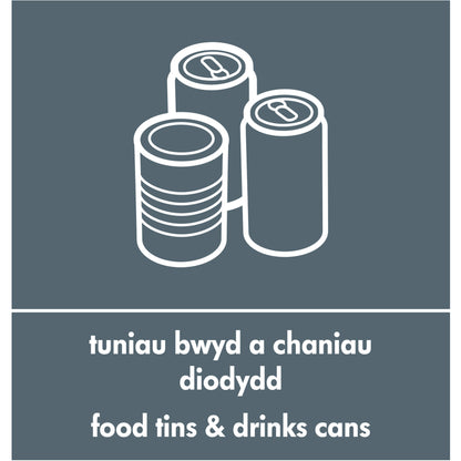Robert Scott Recycling Sticker Welsh / English – Grey Metal