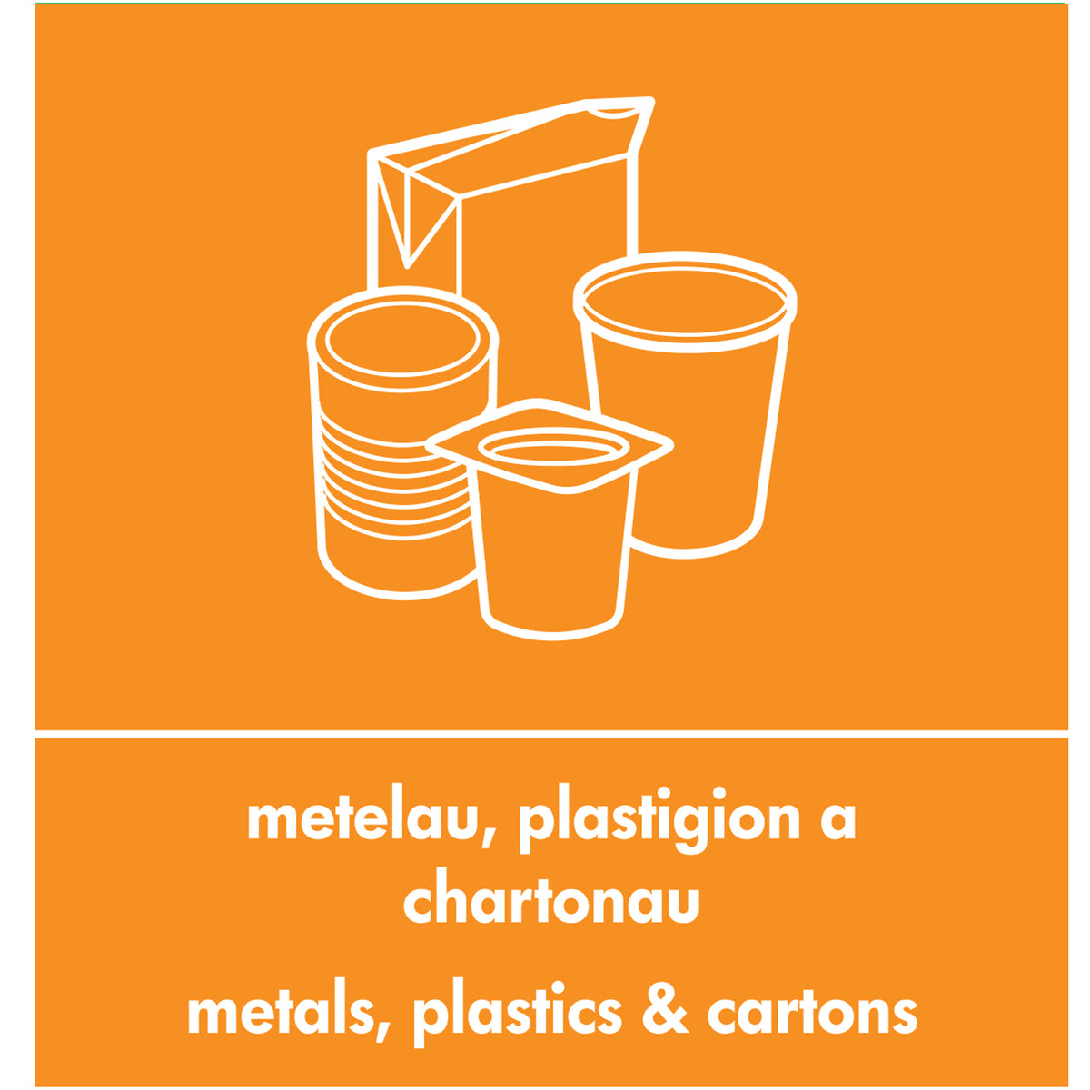 Robert Scott Recycling Sticker Welsh / English – Orange Mix