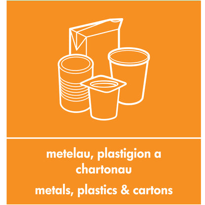 Robert Scott Recycling Sticker Welsh / English – Orange Mix
