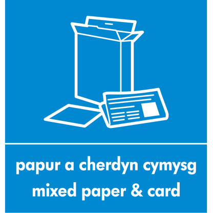 Robert Scott Recycling Sticker Welsh / English – Blue Paper