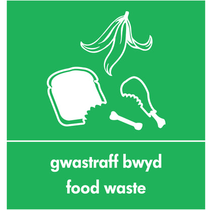Robert Scott Recycling Sticker Welsh / English – Green Food
