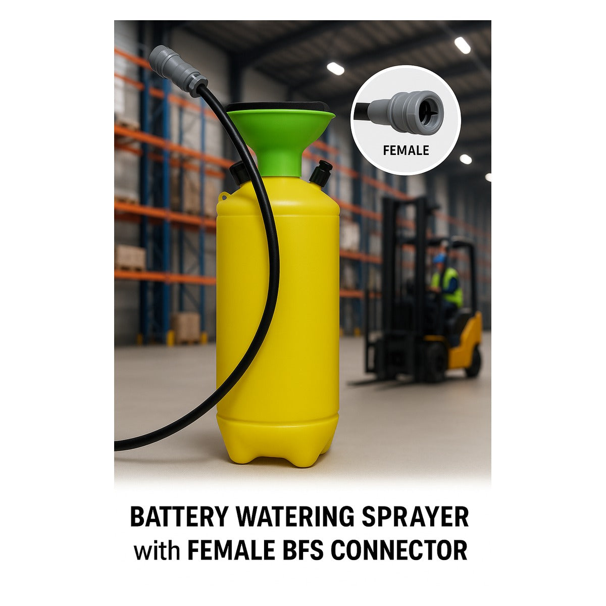 Solo Forklift Battery Filling Bottle with BFS Fitting – 10 Litre
